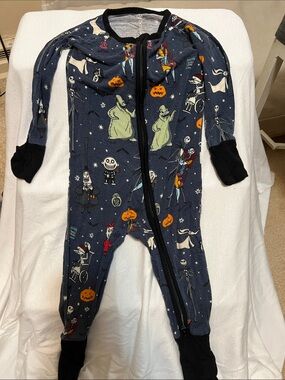 Little Sleepies Disney Nightmare Before Christmas Bamboo Zippy 6–12 Months GUC